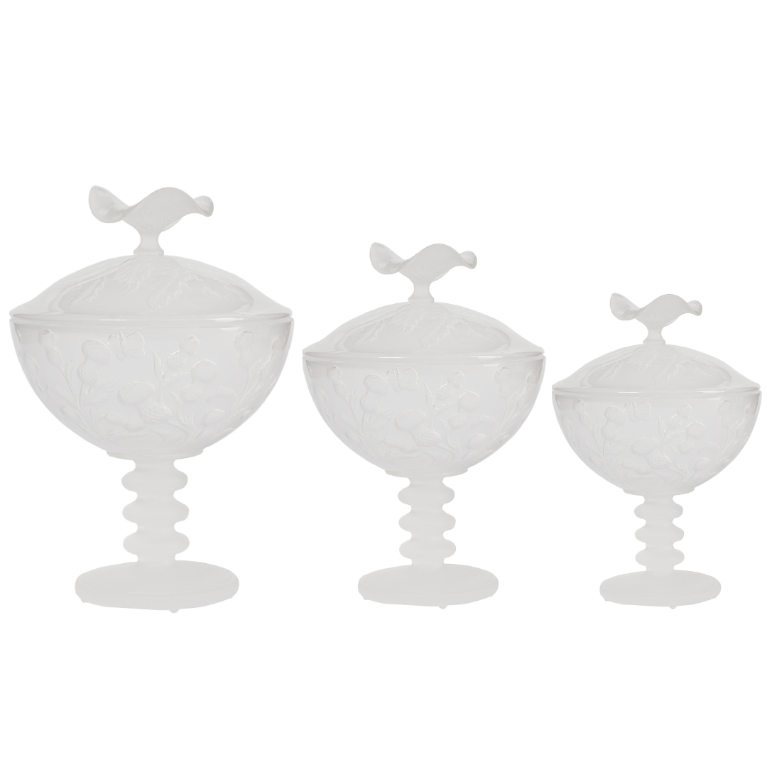 Blooming flower bowl with cover